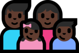 Family - Man: Dark Skin Tone, Woman: Dark Skin Tone, Girl: Dark Skin Tone, Boy: Dark Skin Tone on Microsoft Windows 10 Anniversary Update