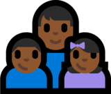 Family - Man: Medium-Dark Skin Tone, Boy: Medium-Dark Skin Tone, Girl: Medium-Dark Skin Tone on Microsoft Windows 10 Anniversary Update
