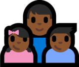 Family - Man: Medium-Dark Skin Tone, Girl: Medium-Dark Skin Tone, Boy: Medium-Dark Skin Tone on Microsoft Windows 10 Anniversary Update