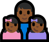Family - Man: Medium-Dark Skin Tone, Girl: Medium-Dark Skin Tone, Girl: Medium-Dark Skin Tone on Microsoft Windows 10 Anniversary Update