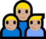 Family - Man: Medium-Light Skin Tone, Boy: Medium-Light Skin Tone, Boy: Medium-Light Skin Tone on Microsoft Windows 10 Anniversary Update
