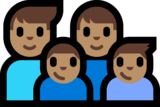 Family - Man: Medium Skin Tone, Man: Medium Skin Tone, Boy: Medium Skin Tone, Boy: Medium Skin Tone on Microsoft Windows 10 Anniversary Update