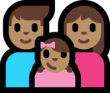 Family - Man: Medium Skin Tone, Woman: Medium Skin Tone, Girl: Medium Skin Tone on Microsoft Windows 10 Anniversary Update
