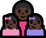 Family - Woman: Dark Skin Tone, Girl: Dark Skin Tone, Girl: Dark Skin Tone on Microsoft Windows 10 Anniversary Update