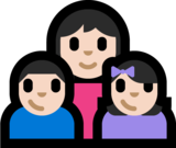 Family - Woman: Light Skin Tone, Boy: Light Skin Tone, Girl: Light Skin Tone on Microsoft Windows 10 Anniversary Update