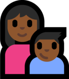 Family - Woman: Medium-Dark Skin Tone, Boy: Medium-Dark Skin Tone on Microsoft Windows 10 Anniversary Update