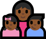 Family - Woman: Medium-Dark Skin Tone, Girl: Medium-Dark Skin Tone, Boy: Medium-Dark Skin Tone on Microsoft Windows 10 Anniversary Update