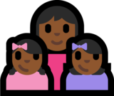 Family - Woman: Medium-Dark Skin Tone, Girl: Medium-Dark Skin Tone, Girl: Medium-Dark Skin Tone on Microsoft Windows 10 Anniversary Update