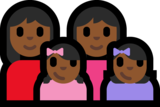 Family - Woman: Medium-Dark Skin Tone, Woman: Medium-Dark Skin Tone, Girl: Medium-Dark Skin Tone, Girl: Medium-Dark Skin Tone on Microsoft Windows 10 Anniversary Update