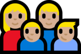 Family - Woman: Medium-Light Skin Tone, Man: Medium-Light Skin Tone, Boy: Medium-Light Skin Tone, Boy: Medium-Light Skin Tone on Microsoft Windows 10 Anniversary Update