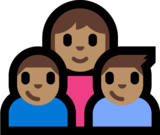 Family - Woman: Medium Skin Tone, Boy: Medium Skin Tone, Boy: Medium Skin Tone on Microsoft Windows 10 Anniversary Update