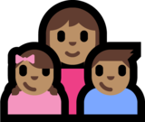 Family - Woman: Medium Skin Tone, Girl: Medium Skin Tone, Boy: Medium Skin Tone on Microsoft Windows 10 Anniversary Update
