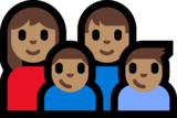 Family - Woman: Medium Skin Tone, Man: Medium Skin Tone, Boy: Medium Skin Tone, Boy: Medium Skin Tone on Microsoft Windows 10 Anniversary Update