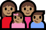 Family - Woman: Medium Skin Tone, Woman: Medium Skin Tone, Girl: Medium Skin Tone, Boy: Medium Skin Tone on Microsoft Windows 10 Anniversary Update