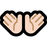 Open Hands: Light Skin Tone on Microsoft Windows 10 Anniversary Update