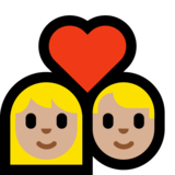 Couple with Heart: Woman, Man, Medium-Light Skin Tone on Microsoft Windows 10 Creators Update