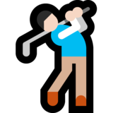 Person Golfing: Light Skin Tone on Microsoft Windows 10 Creators Update
