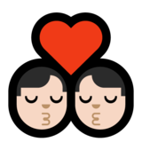 Kiss: Man, Man, Light Skin Tone on Microsoft Windows 10 Creators Update