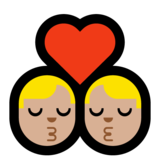 Kiss: Man, Man, Medium-Light Skin Tone on Microsoft Windows 10 Creators Update