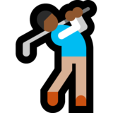 Man Golfing: Medium-Dark Skin Tone on Microsoft Windows 10 Creators Update