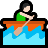 Man Rowing Boat: Light Skin Tone on Microsoft Windows 10 Creators Update