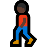 Man Walking: Dark Skin Tone on Microsoft Windows 10 Creators Update