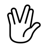 Vulcan Salute on Noto Emoji Font 14.0