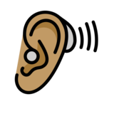 Ear with Hearing Aid: Medium Skin Tone on OpenMoji 12.0