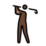 Person Golfing: Dark Skin Tone on OpenMoji 12.0