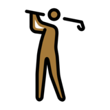 Man Golfing: Medium-Dark Skin Tone on OpenMoji 12.0
