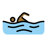 Man Swimming: Medium-Dark Skin Tone on OpenMoji 12.0