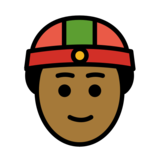 Person with Skullcap: Medium-Dark Skin Tone on OpenMoji 12.0