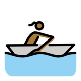 Woman Rowing Boat: Medium-Dark Skin Tone on OpenMoji 12.0