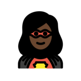 Woman Superhero: Dark Skin Tone on OpenMoji 12.0