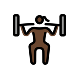 Woman Lifting Weights: Dark Skin Tone on OpenMoji 12.0