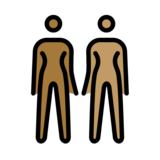 Women Holding Hands: Medium-Dark Skin Tone, Medium Skin Tone on OpenMoji 12.0