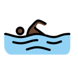 Man Swimming: Dark Skin Tone on OpenMoji 12.2