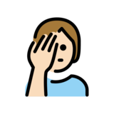 Person Facepalming: Light Skin Tone on OpenMoji 12.2