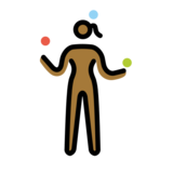Woman Juggling: Medium-Dark Skin Tone on OpenMoji 12.2