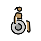 Woman in Manual Wheelchair: Medium Skin Tone on OpenMoji 12.3