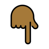 Backhand Index Pointing Down: Medium-Dark Skin Tone on OpenMoji 13.0