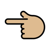 Backhand Index Pointing Left: Medium-Light Skin Tone on OpenMoji 13.0