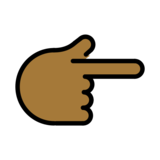 Backhand Index Pointing Right: Medium-Dark Skin Tone on OpenMoji 13.0