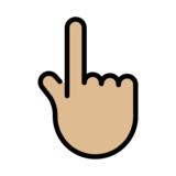 Backhand Index Pointing Up: Medium-Light Skin Tone on OpenMoji 13.0