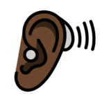 Ear with Hearing Aid: Dark Skin Tone on OpenMoji 13.0