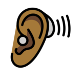 Ear with Hearing Aid: Medium-Dark Skin Tone on OpenMoji 13.0