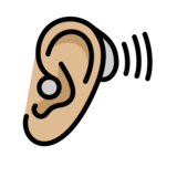 Ear with Hearing Aid: Medium-Light Skin Tone on OpenMoji 13.0
