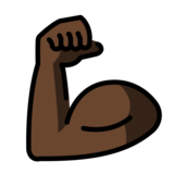 Flexed Biceps: Dark Skin Tone on OpenMoji 13.0