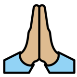 Folded Hands: Medium-Light Skin Tone on OpenMoji 13.0