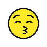 Kissing Face with Closed Eyes on OpenMoji 13.0